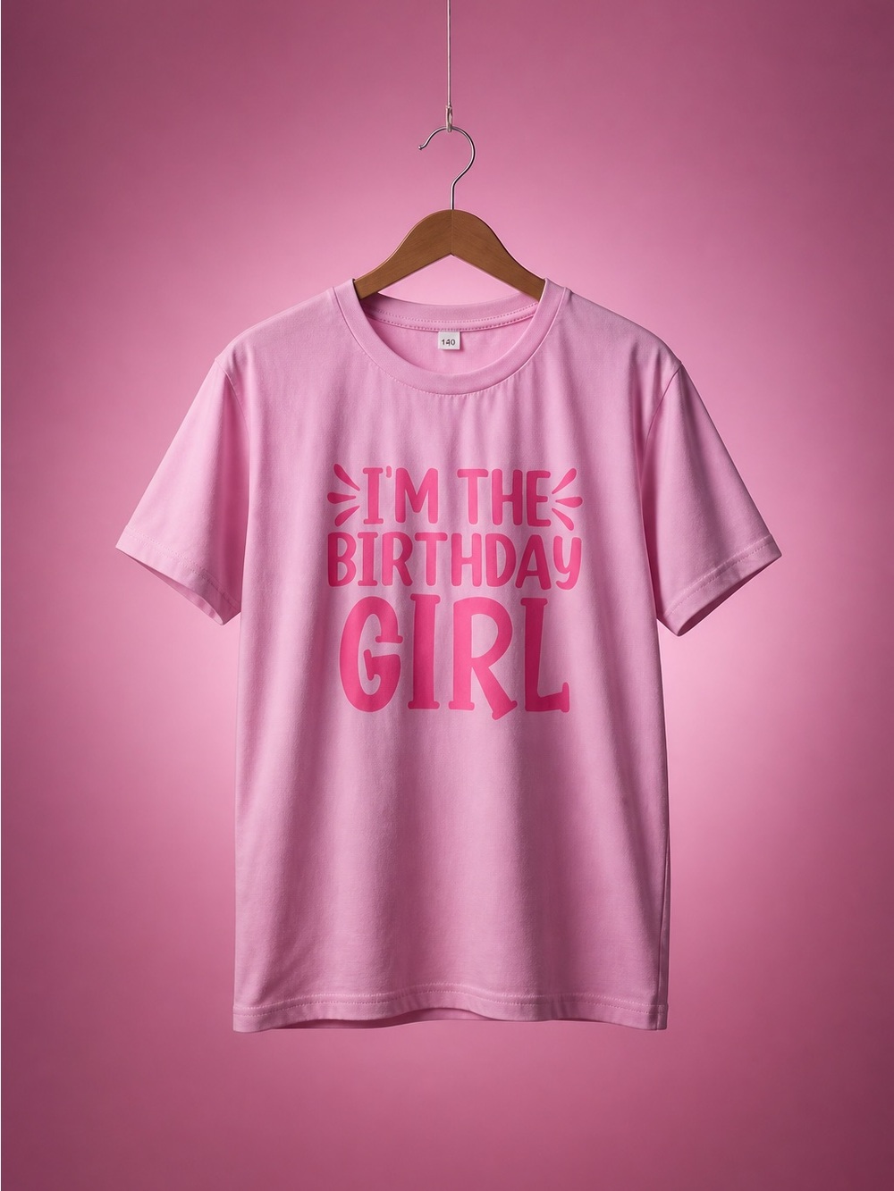 Birthday Girl Pink Short Sleeve Tee for Kids